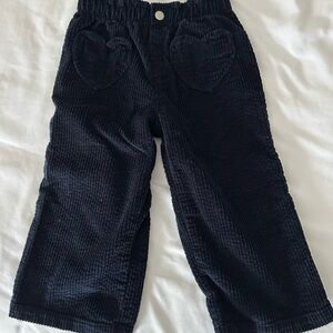 Old Navy High-Waisted Heart-Pocket Wide-Leg Corduroy Pants- 3T Navy